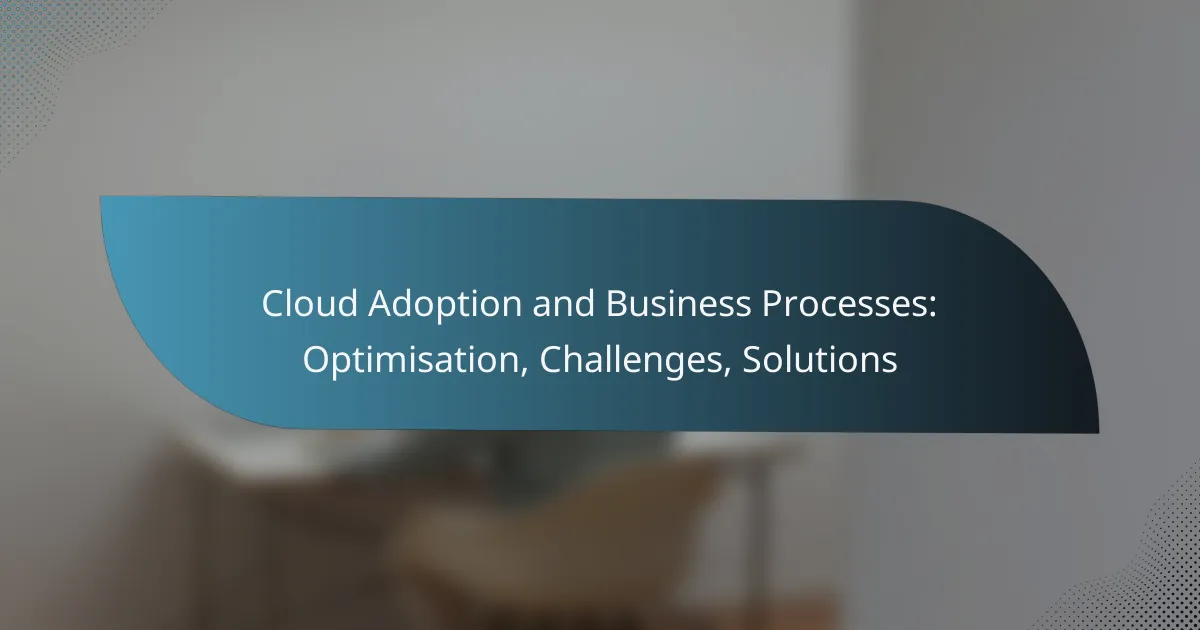 Cloud Adoption and Business Processes: Optimisation, Challenges, Solutions