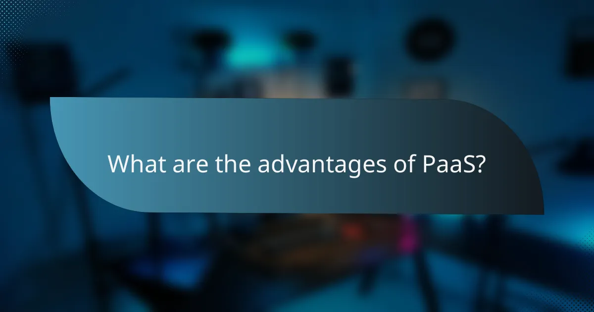 What are the advantages of PaaS?