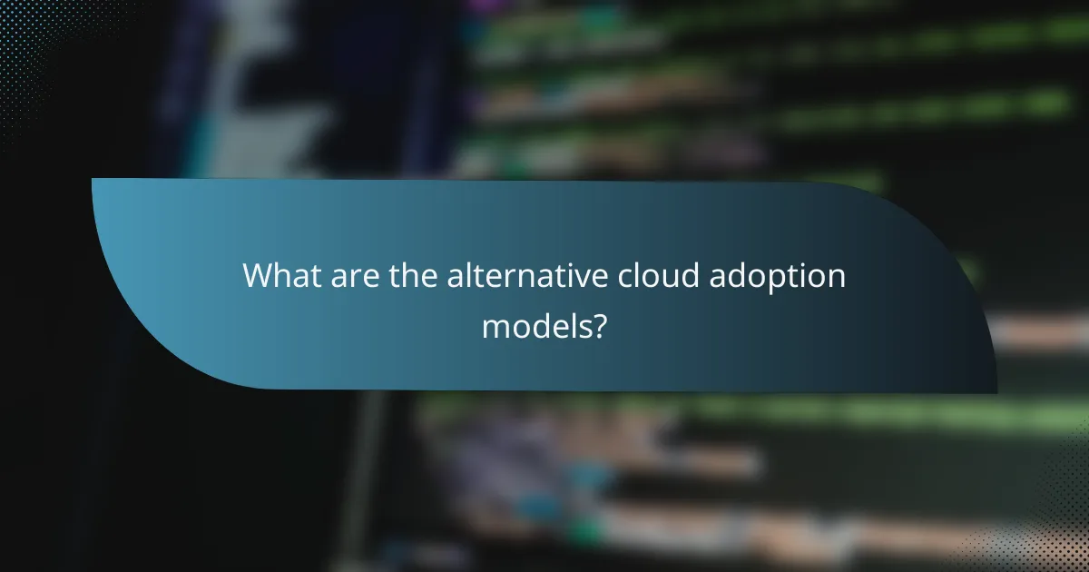 What are the alternative cloud adoption models?