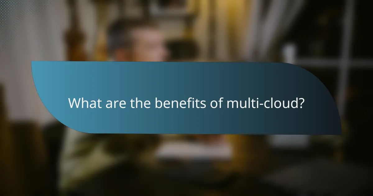 What are the benefits of multi-cloud?