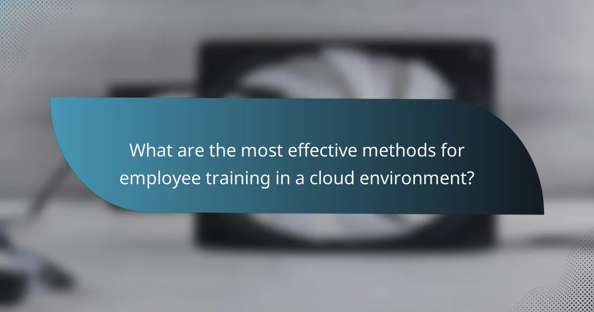 What are the most effective methods for employee training in a cloud environment?