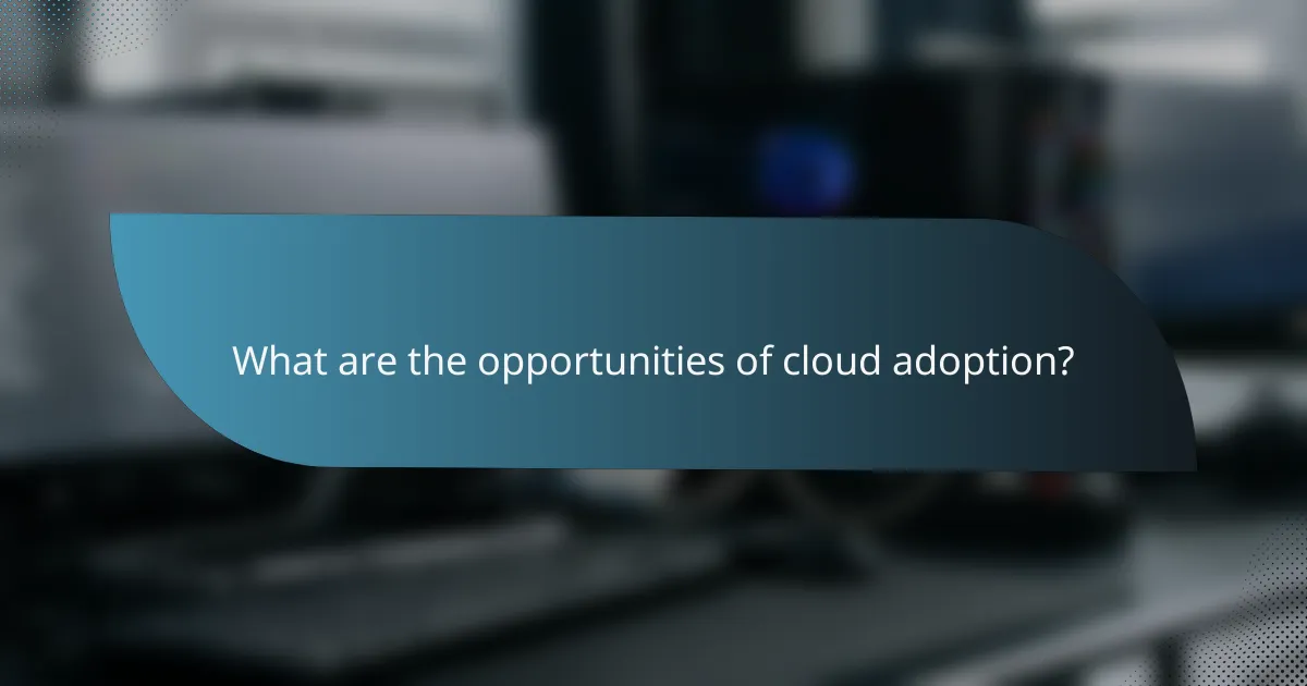 What are the opportunities of cloud adoption?